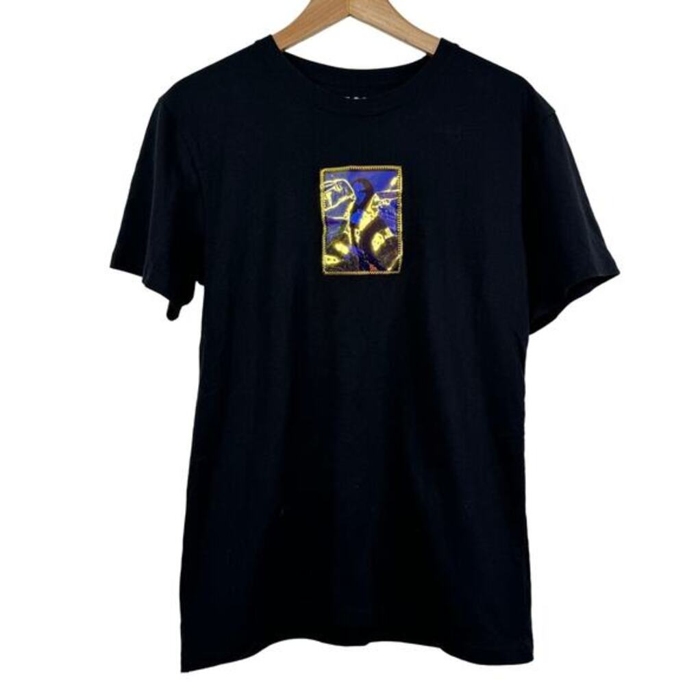 Mad Engine Mona Lisa Holograph‎ Black Tee Mens Size S